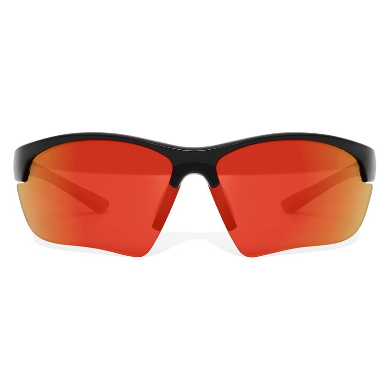 B.N.U.S Sports Sunglasses polarized UV Protection - Premium Lenses for Cycling, Running, Baseball, Rowing, Outdoor Adventures! (Black/Ruby Polarized, PC Lenses)