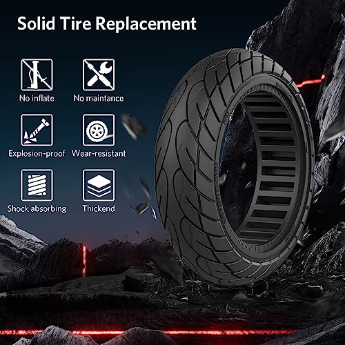 AA-2PCS Black 60/70-6.5 Solid Scooter Tire 10x2.5 Tires for Ninebot G30 Max/G30D