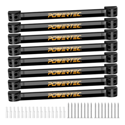 POWERTEC Magnetic Tool Holder Strip 12" 8PK, Metal Magnet Tool Bar Organizers for Garage, Workshop & Kitchen w/Mounting Screws, Space Saving Shop Organization Accessories (71965-P2)