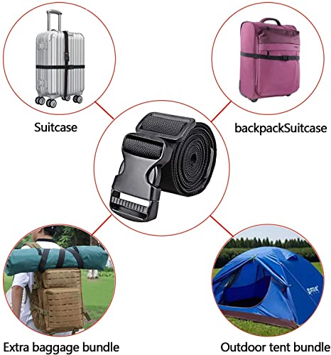 Adjustable Nylon Utility Straps with Quick-Release Buckle - 2 Pack