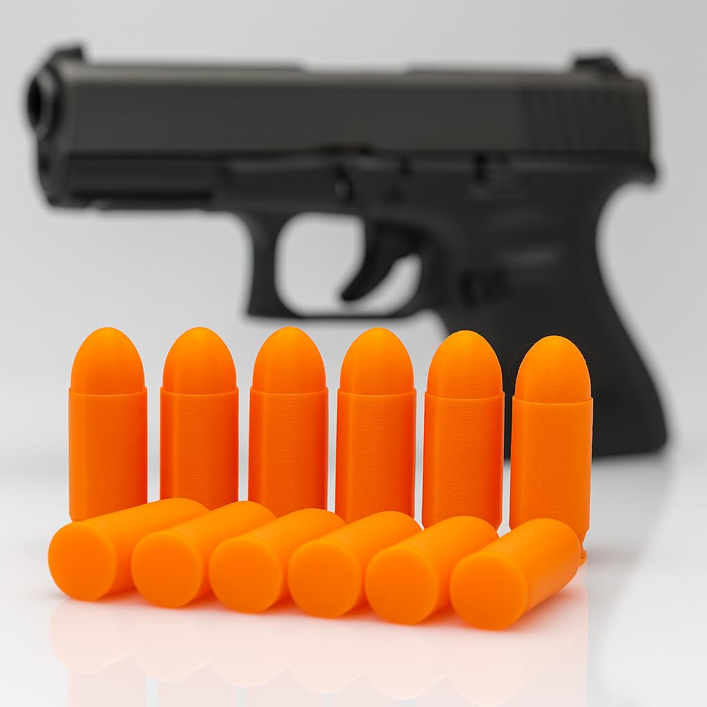 TechStudio3D .45 ACP Snap Caps – Inert Dummy Rounds for Dry Fire Training – Durable & Reusable – High Visibility – 5/10/20 Pack (10 Pack)