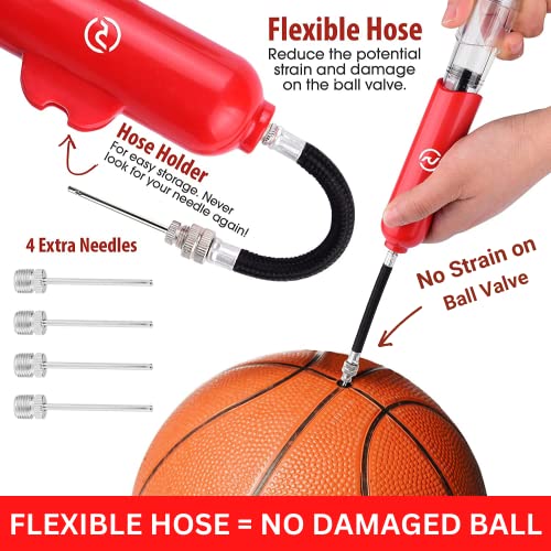 Ball Pump for Sports Balls - 5 Needles Basketball Pump, Soccer Air