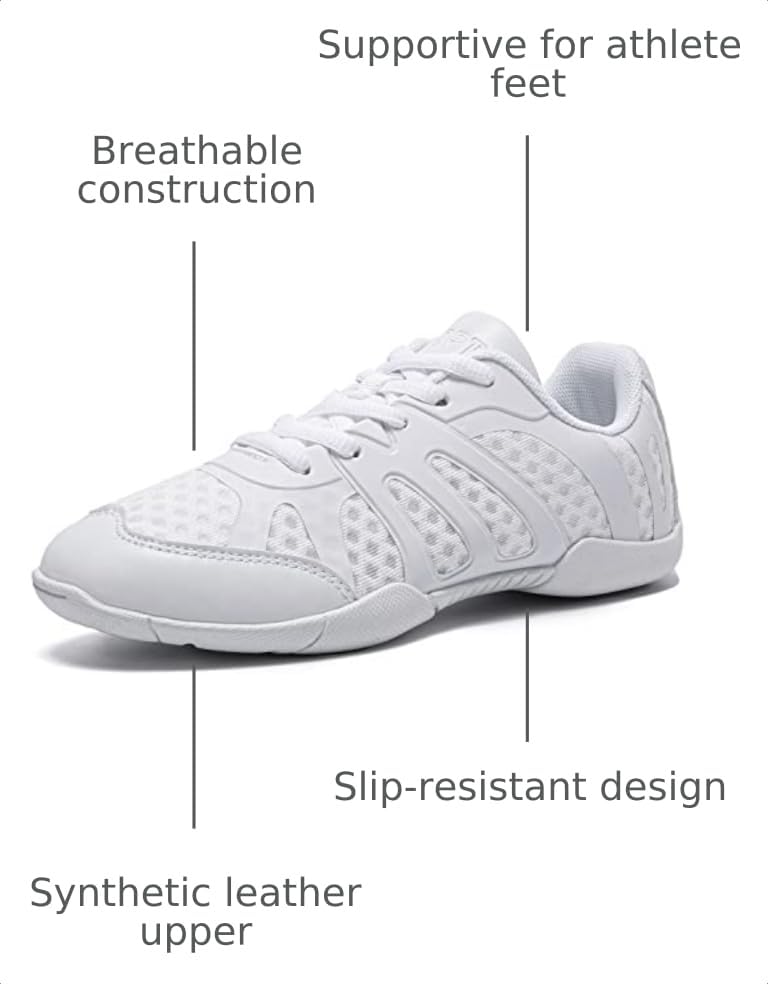 White Cheer Shoes for Women's Cheerleading - Size 9