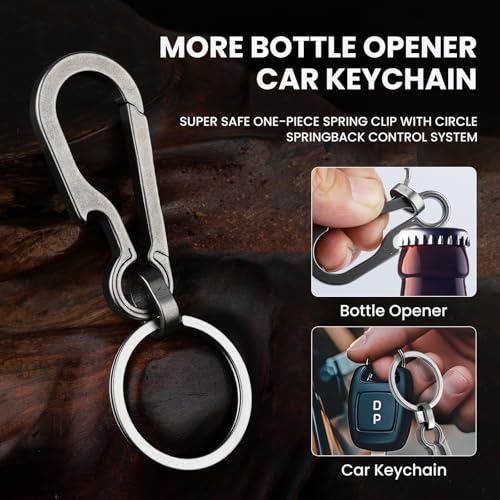 Titanium Carabiner Keychain - Lightweight Outdoor Key Holder - Silver