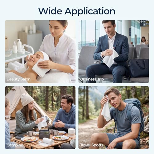Compressed Disposable Face Towels - 10 Pack, 12" x 11", Quick-Drying