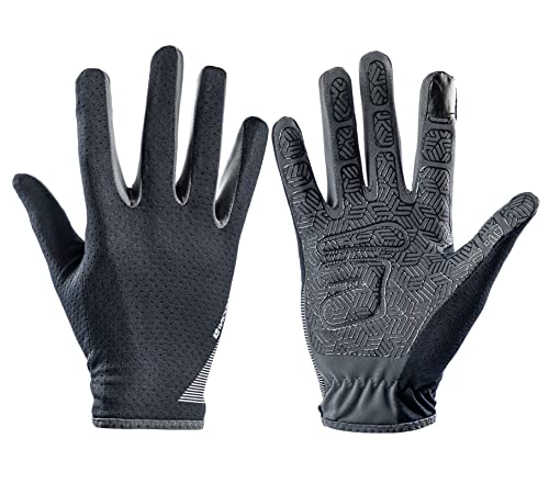 Full Finger Cycling Gloves for Men & Women - Medium Black