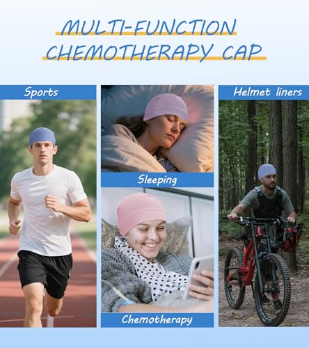 Cotton Skull Cap Beanie for Men & Women - Set E: Light Blue, Pink, Light Purple