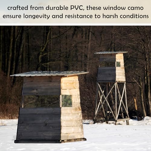 RoundFunny 25x59 in 2-Piece Woodland Camo Window Film Cover for Hunting Blind