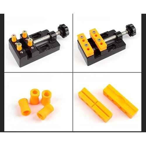 Mini Bench Clamp Flat Table Vice Adjustable Drill Press Vice for DIY Jewelry Walnut Nuclear Drilling Carving Watch Repair Tool