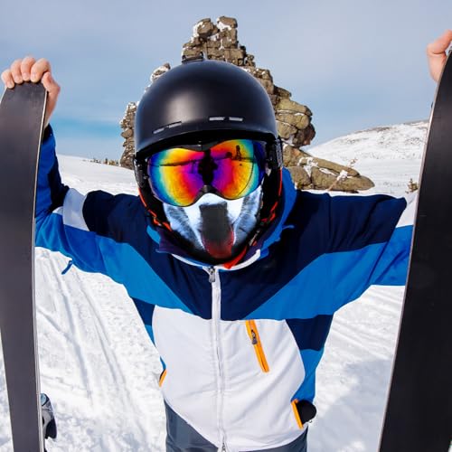 3D Cat Ski Mask Balaclava - Breathable Outdoor Face Cover - Black Dog