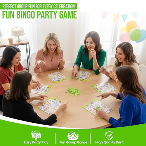 32-Player Birthday Bingo and Pin the Candles Party Game Set