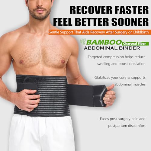 DOREIPA Black Large Abdominal Binder for Post-Surgery & Postpartum Recovery