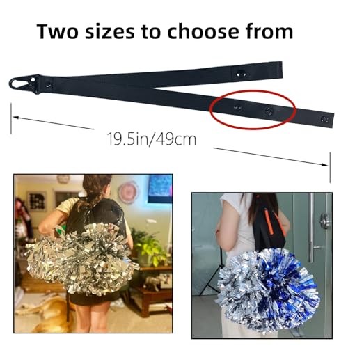 Cheerleader Pom Pom Holder Straps for Backpack Accessories - No Poms Included