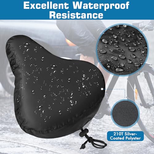 Waterproof Bike Seat Cover - 2 Pack Cushion Protector for City Bikes 10.8"x10.2"