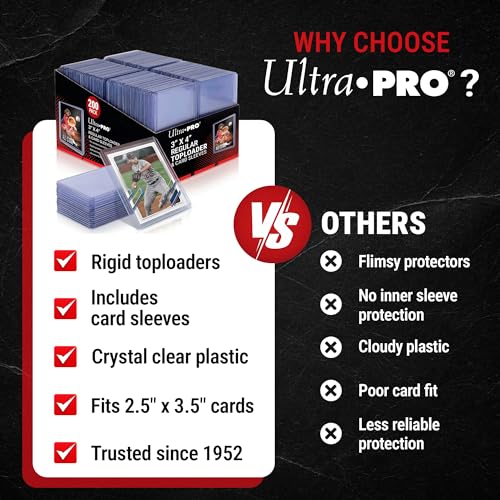 Clear Toploaders & Card Sleeves Bundle - 200 Pack for Trading Cards