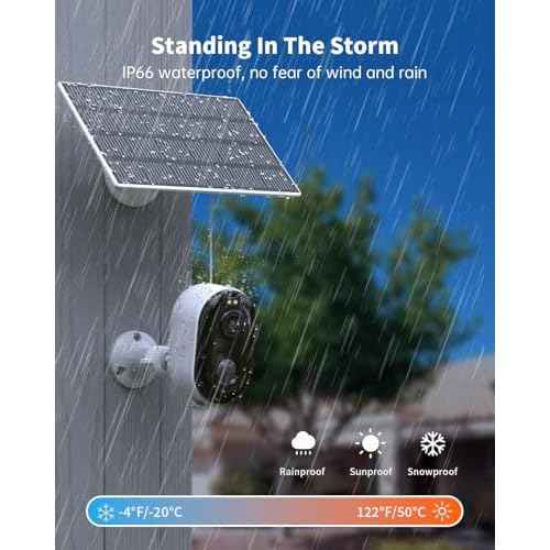 Security Cameras Wireless Outdoor, Solar Battery Powered 2k Color Night Vision, AI Motion Detection, IP66 Weatherproof, 2-Way Talk, SD/Cloud Storage, 2.4Ghz WiFi Cameras for Home Security (1 Pack)