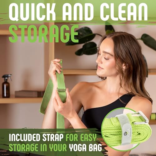 Yoga Strap with Easy-Feed Buckle - 8 Feet, Green