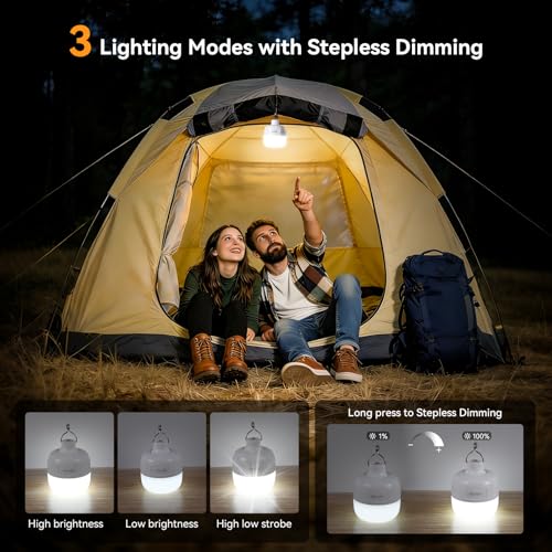 Rechargeable 20W LED Camping Lantern - 1200LM Portable Light, White