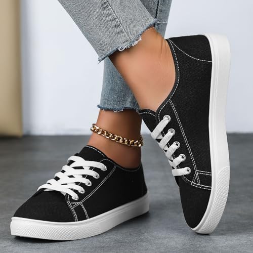 Slip-On Canvas Sneakers for Women - Comfortable Lightweight 6.5