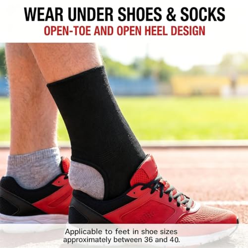 Compression Ankle Sleeve for Support - Black, 1 Pair