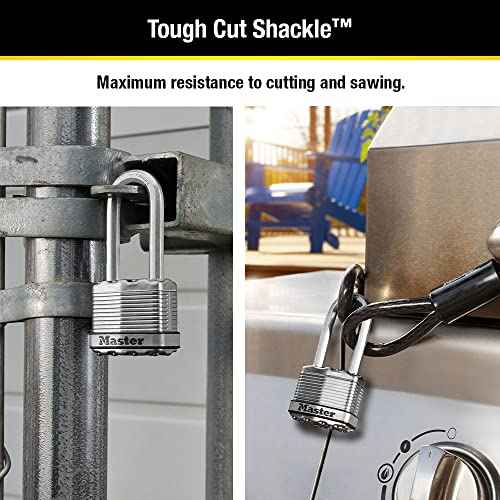 Master Lock M1XTRILH Magnum Heavy Duty Padlock with Key, 3 Pack Keyed-Alike