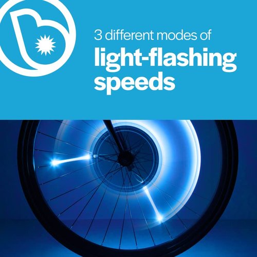 Brightz SpinBrightz LED Bike Wheel Lights - Kids Bike Lights for Night Riding - Bike Accessories for Boys, Girls & Adult Bikes - Cool Stocking Stuffers for All Ages (Blue)