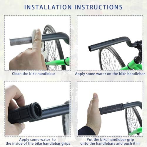 Bike Handlebar Grips with Blue Tassel Streamers - 4.7"