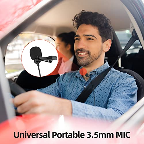 Wired Car Microphone with 3.5mm Plug - Noise Cancelling Lavalier Mic