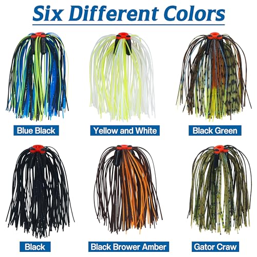 Silicone Spinnerbait Skirts Replacement Kit with Tube Rattles - 6pcs