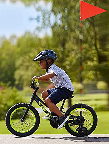 Upgraded Bike Flags with Pole, 6 ft High Visibility Orange Fags