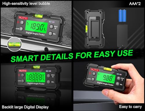 Digital Inclinometer with Dual Magnetic Base - ±0.3° Accuracy