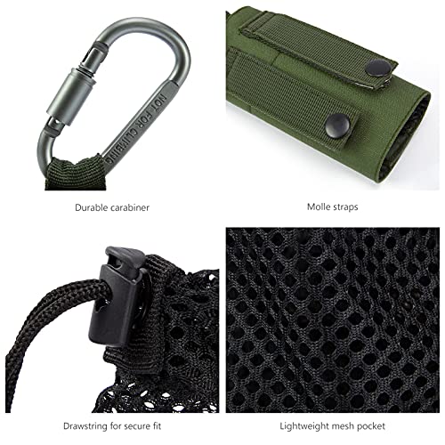 Tactical Molle Water Bottle Pouch with Carabiner - Army Green