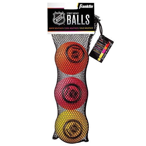 Assorted All Weather Franklin Sports NHL Street Hockey Balls - Pack of 3
