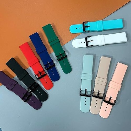 E ECSEM 10-Pack Bands Compatible for Trendia TG09/TRAUSI TG08/JeeJTek TGW008 Watch Strap Classic Flexible Colorful Quick Fit Replacement Wristband for Women&Men, Multicolor Selection
