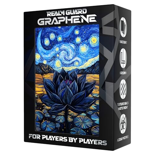 Realm Guard Graphene Textured Matte TCG/MTG Card Sleeves - Starry Starry Black Lotus, 100ct