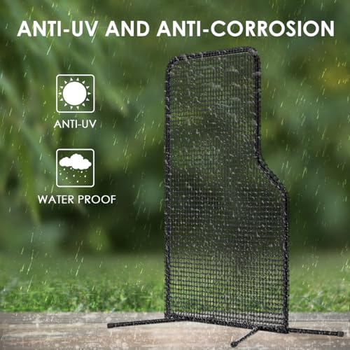 Baseball Pitching Screen - Portable 7'x5' L Shape Safety Net