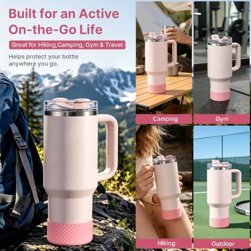 Silicone Boot Base Cover for Stanley 20-40oz & Hydro Flask 12-24oz - Black
