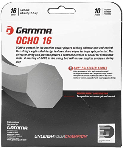GAMMA OCHO 16 Gauge Neon Yellow Tennis String - Octagonal Shape