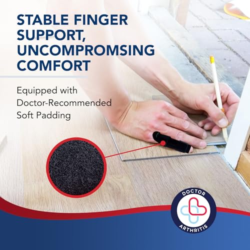 Finger Splint Kit for Trigger Finger Relief - Black, S/M