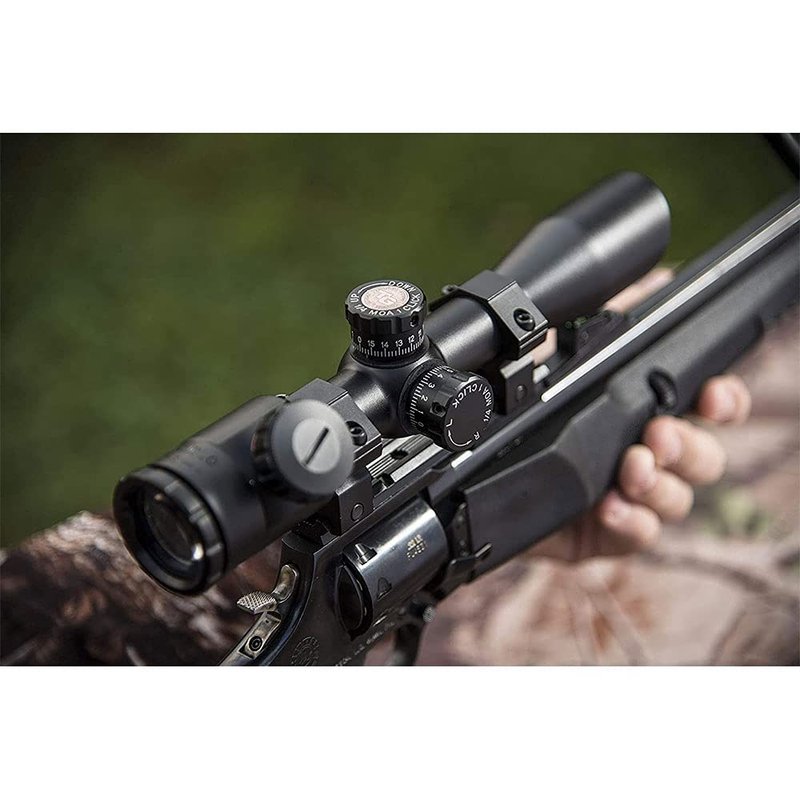 TRUGLO 4x32mm Compact Crossbow Scope with Scope Rings Included| Illuminated BDC/Rangefinder, Black
