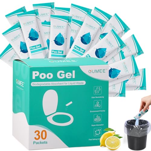 Lemon Portable Toilet Gel - 30 Packets of Super Absorbent Gel