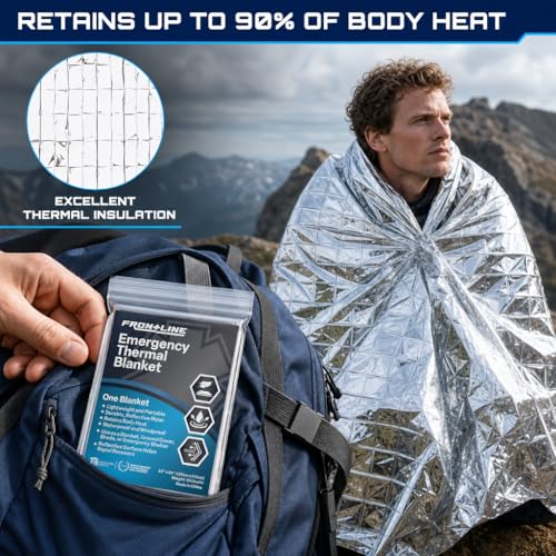 Mylar Emergency Blankets - 4 Pack 54" x 84" Thermal Survival Blankets