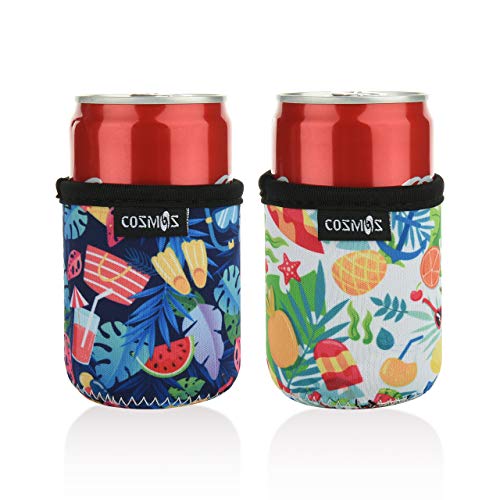 Mini Can Sleeves Insulators - 2 Pcs Soft Neoprene Cooling Covers for 7.5 Oz Cans