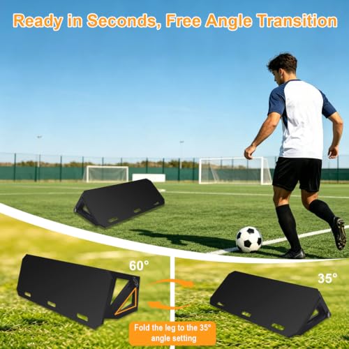 Ugnxery Soccer Rebounder Board - 3-Angle Portable Passing Wall with Ground Stakes