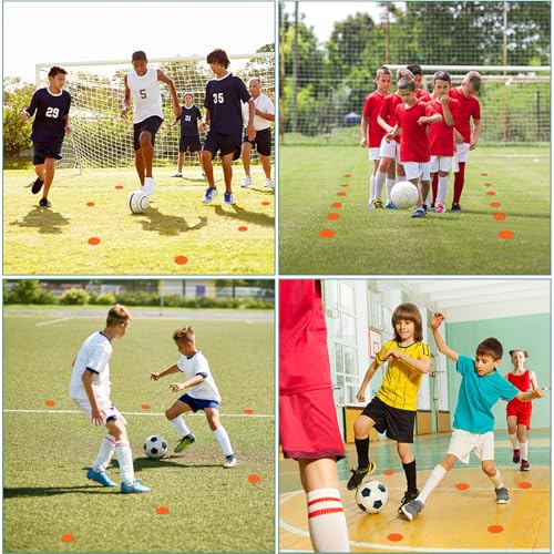 24 Pcs Non-Slip 4-Inch Poly Spot Markers for Gym & Sports
