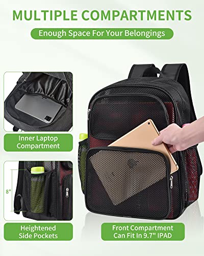 Heavy Duty Large Capacity Mesh Backpack with Padded Straps