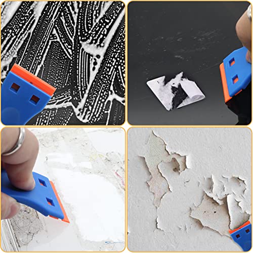 100pcs Plastic Razor Blades, Double Edged Plastic Scraper Blades Replacement for Plastic Razor Scraper Tool for Decals, Adhesive Labels, Stickers Removing Cleaning