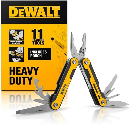 DEWALT 11-in-1 Multitool – Compact Folding Pocket Tool with Knife, Pliers & Screwdrivers for Construction & Trades