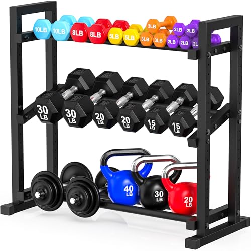 3-Tier Adjustable Dumbbell Rack - Heavy Duty Weight Stand