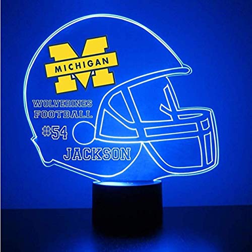 Custom University of Michigan Wolverines Football Helmet LED Sign - UMich-Football Helmet